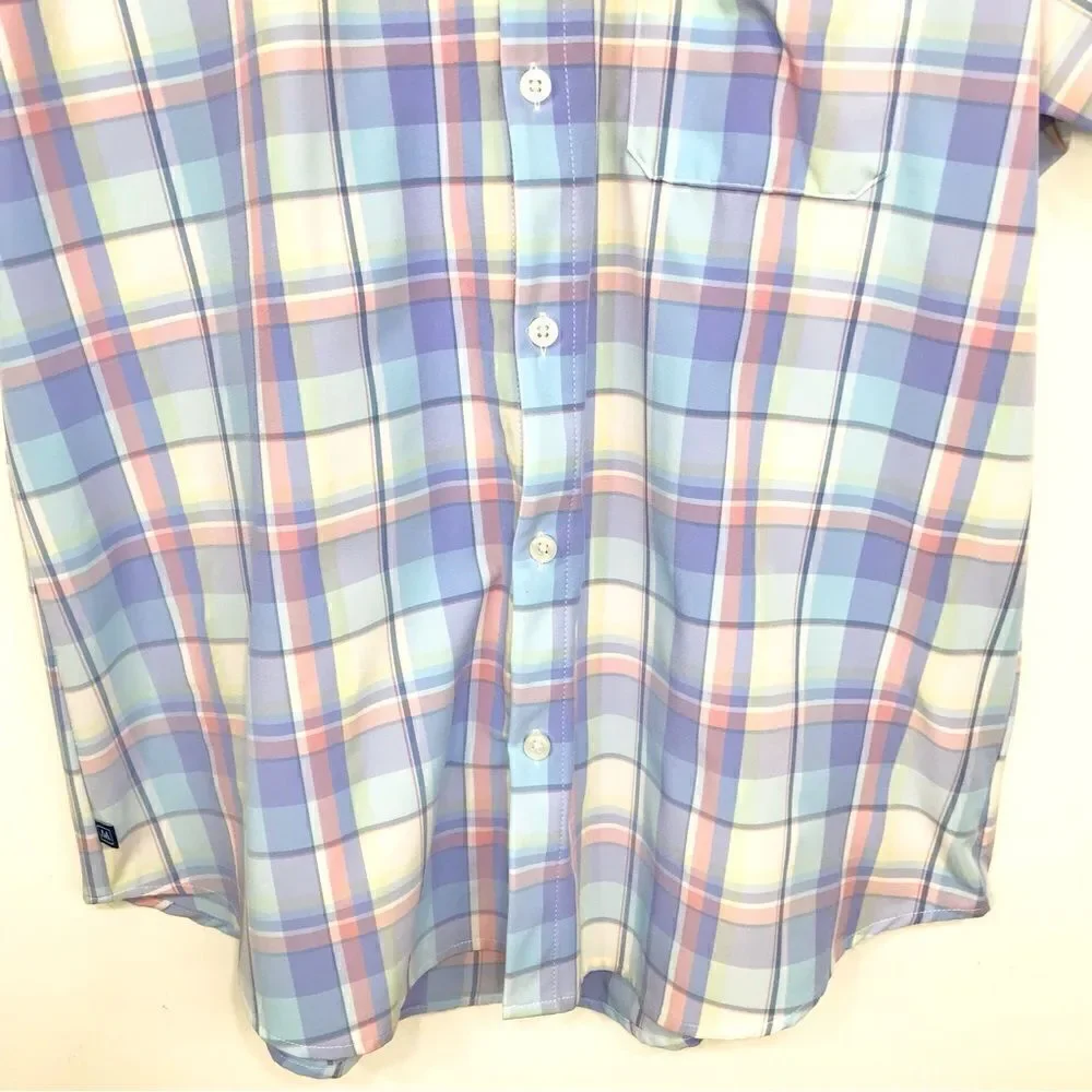 Mizzen + Main Leeward Collection Pastel Plaid Standard Fit Button Down Shirt